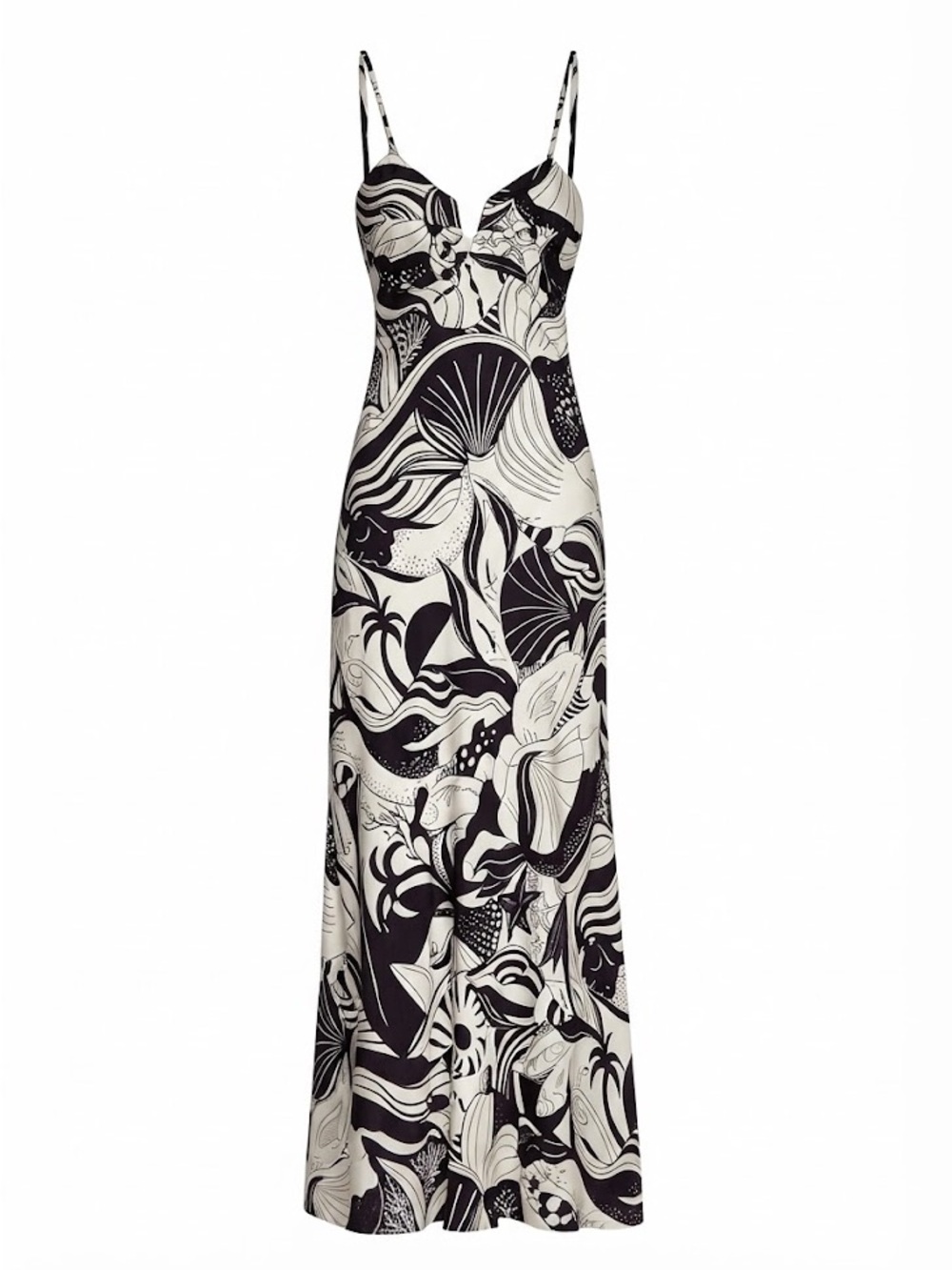 FARM Rio Brazil Black Sea Party Maxi Dress with Straps Size (P = Small) NWT